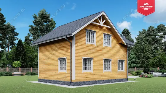 Полутораэтажный дом из бруса ДБ №7 - фото 3