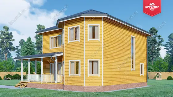 Двухэтажный дом из бруса ДБ №77 - фото 2