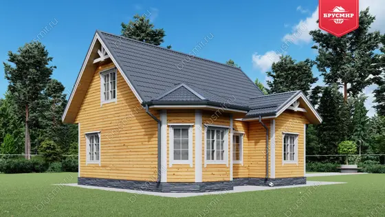 Дом из бруса с мансардой ДБ №114 - фото 4