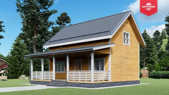 Проект дома из бруса ДБ №187, 92.5м², 1.5 эт., 5 комн. - фото 1