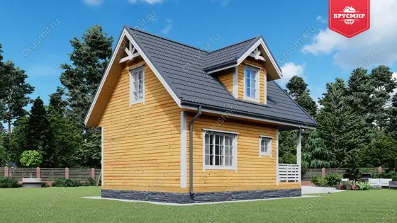 Дом из бруса с мансардой ДБ №76 - фото 3