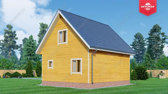 Дом из бруса с мансардой ДБ №90 - фото 3