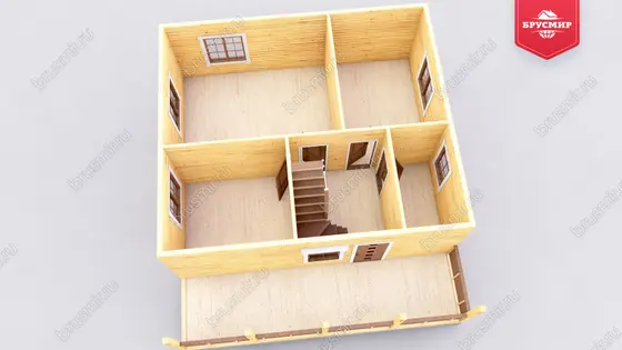 Дом из бруса с мансардой ДБ №23 - фото 5