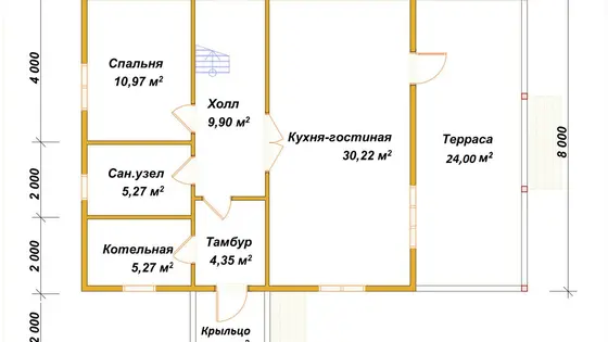Полутораэтажный дом из бруса ДБ №99 - фото 5