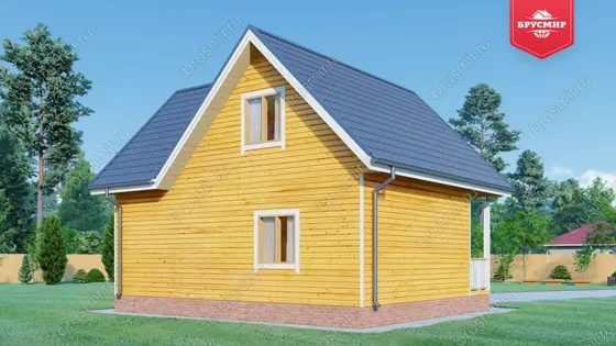 Дом из бруса мансардой ДБ №60 - фото 3