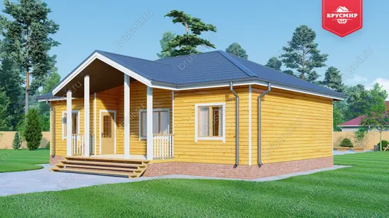 Одноэтажный дом из бруса ДБ №147