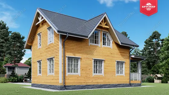 Полутораэтажный дом из бруса ДБ №80 - фото 3