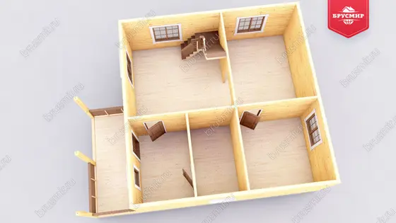 Дом из бруса с мансардой ДБ №32 - фото 5