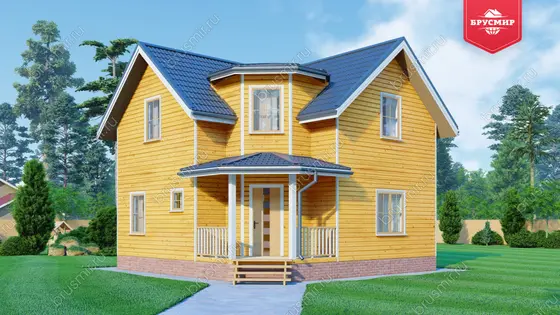 Полутораэтажный дом из бруса ДБ №130