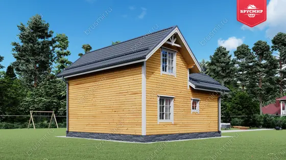 Полутораэтажный дом из бруса ДБ №92 - фото 3