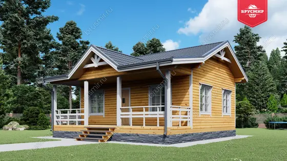 Одноэтажный дом из бруса ДБ №64