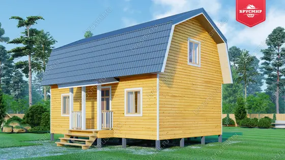 Дом из бруса с мансардой ДБ №128 - фото 1