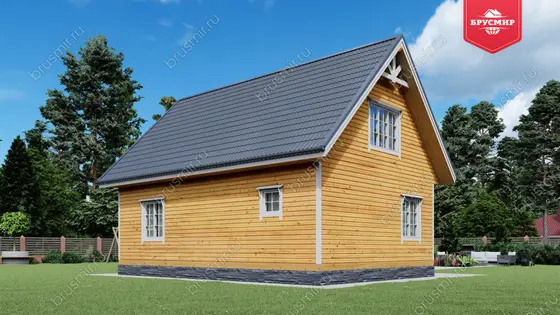 Дом из бруса с мансардой ДБ №52 - фото 3