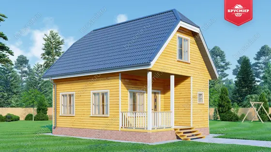 Дом из бруса с мансардой ДБ №112