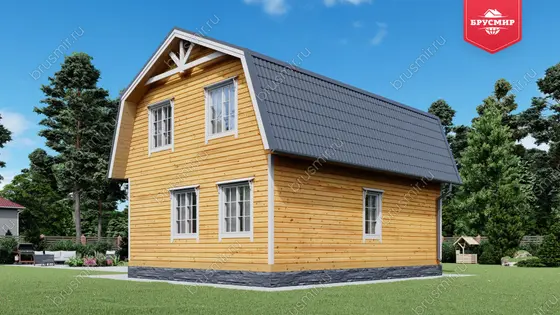 Дом из бруса с мансардой ДБ №29 - фото 2