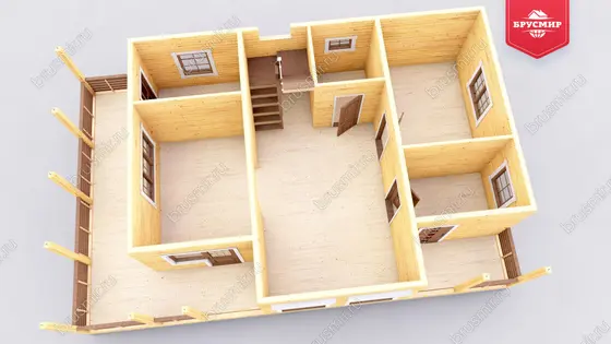 Полутораэтажный дом из бруса ДБ №10 - фото 5