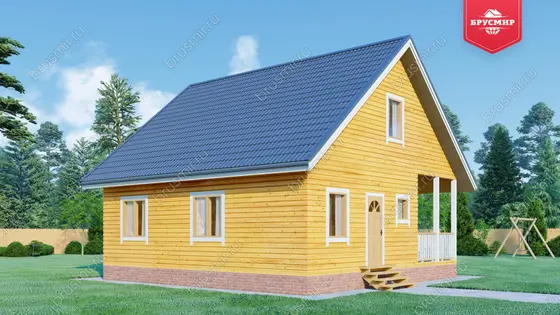 Дом из бруса с мансардой ДБ №58 - фото 4