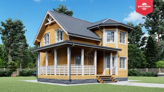 Полутораэтажный дом из бруса ДБ №16 - фото 4