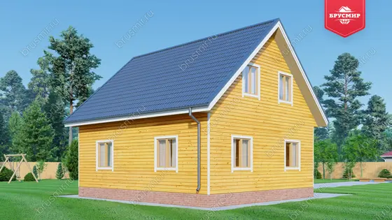 Дом из бруса с мансардой ДБ №110 - фото 3