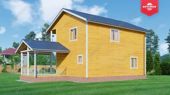 Двухэтажный дом из бруса ДБ №167 - фото 2