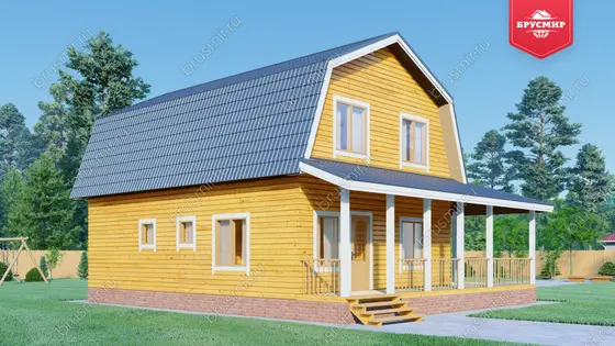 Дом из бруса с мансардой ДБ №86 - фото 3