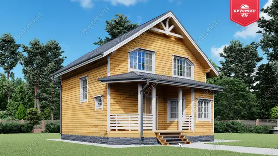 Полутораэтажный дом из бруса ДБ №11 - фото 4