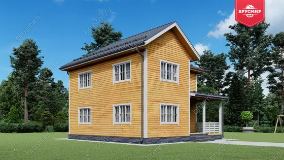 Проект дома из бруса ДБ №189, 128.7м², 2 эт., 5 комн. - фото 4