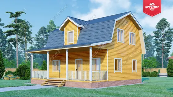 Дом из бруса с мансардой ДБ №71