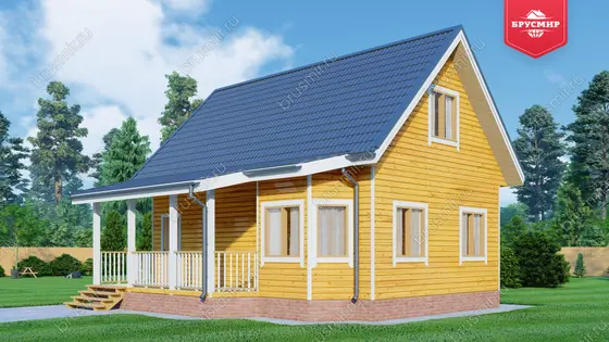 Дом из бруса с мансардой ДБ №113 - фото 2