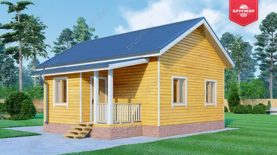 Одноэтажный дом из бруса ДБ №150