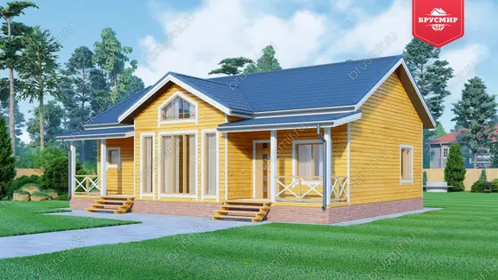 Одноэтажный дом из бруса ДБ №163