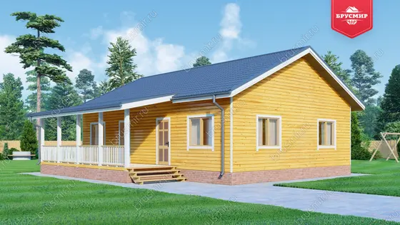 Одноэтажный дом из бруса ДБ №158