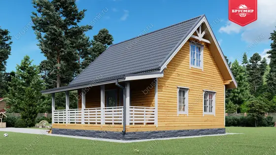 Дом из бруса с мансардой ДБ №23 - фото 2