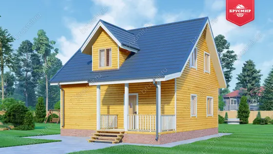 Дом из бруса с мансардой ДБ №110