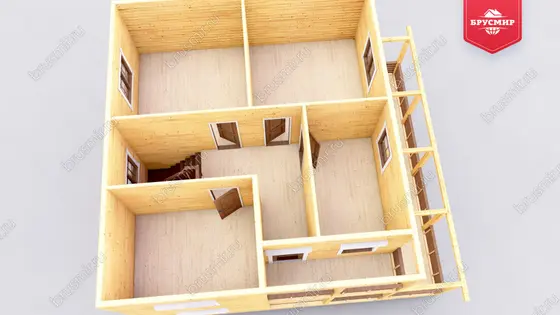 Двухэтажный дом из бруса ДБ №36 - фото 6