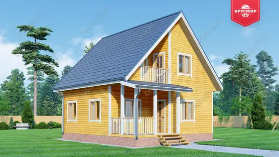 Дом из бруса с мансардой ДБ №165