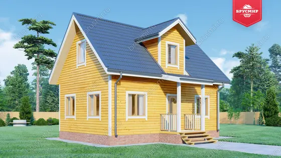 Дом из бруса с мансардой ДБ №47 - фото 4