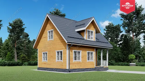 Проект дома из бруса ДБ №193, 78.8м², 1 эт. + манс., 4 комн. - фото 4