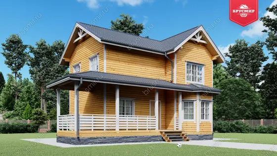 Двухэтажный дом из бруса ДБ №63 - фото 4