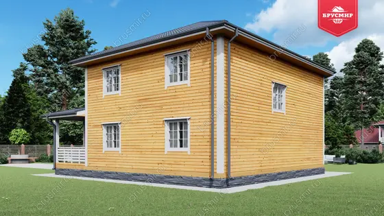 Двухэтажный дом из бруса ДБ №28 - фото 3