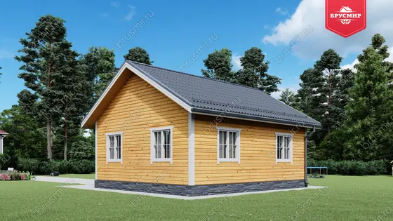Проект дома из бруса ДБ №195, 49.6м², 1 эт., 2 комн. - фото 2