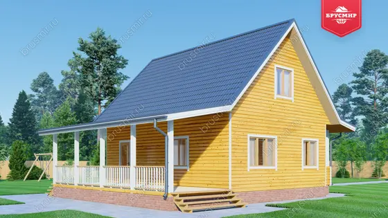 Дом из бруса с мансардой ДБ №126 - фото 3