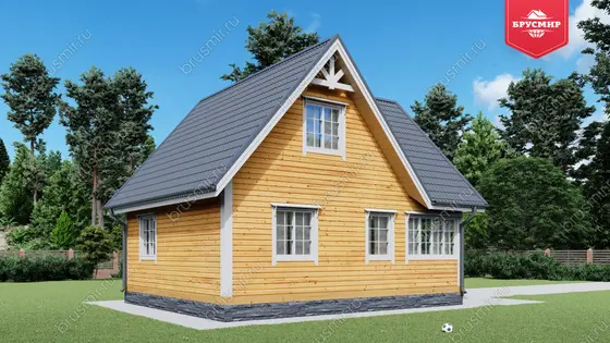 Дом из бруса с мансардой ДБ №13 - фото 4