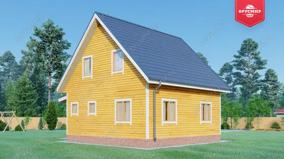 Дом из бруса с мансардой ДБ №40 - фото 3