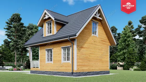 Дом из бруса с мансардой ДБ №76 - фото 2