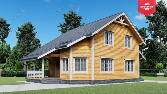 Полутораэтажный дом из бруса ДБ №89