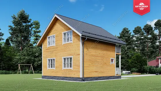 Проект дома из бруса ДБ №188, 88.5м², 1.5 эт., 5 комн. - фото 3
