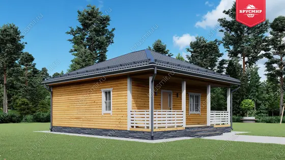 Проект дома из бруса ДБ №186, 56.8м², 1 эт., 3 комн. - фото 4