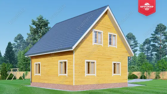 Дом из бруса с мансардой ДБ №129 - фото 3