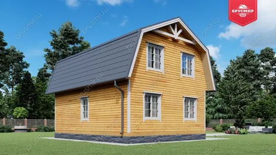 Дом из бруса с мансардой ДБ №29 - фото 3